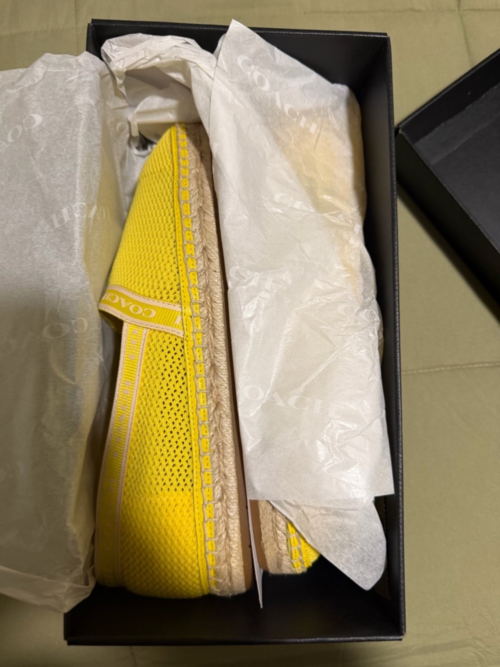 Coach Bright Yellow Knit Slip-On Espadrille - Picture 2 of 5